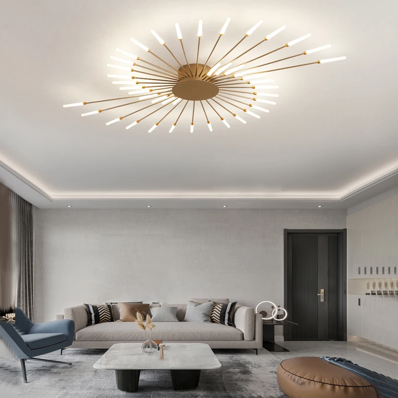 Nordic modern bedroom living room LED firework rotating ceiling lamp hotel villa apartment restaurant lighting fixture 
Nordic modern bedroom living room LED firework rotating ceiling lamp hotel villa apartment restaurant lighting fixture