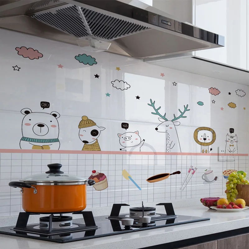 Kitchen Cartoon Oil-Proof Wall Stickers Self-Adhesive Waterproof Transparent Cooktop Tile Stickers Home Decor Wallpapers 60x90cm
Kitchen Cartoon Oil-Proof Wall Stickers Self-Adhesive Waterproof Transparent Cooktop Tile Stickers Home Decor Wallpapers 60x90cm