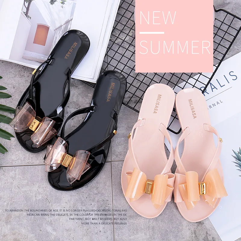 Women's Summer Fashion Bow Slippers Female Outdoor Beach Slippers Non-slip Flip-flops Wear Flat Soft Bottom Drag Thick Sandals
Women's Summer Fashion Bow Slippers Female Outdoor Beach Slippers Non-slip Flip-flops Wear Flat Soft Bottom Drag Thick Sandals