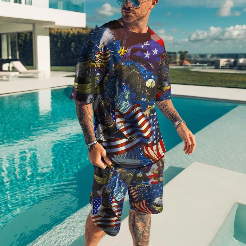 Summer Fashion 3D Graffiti Print Men's Suit O Neck Short Sleeve T-Shirt + Shorts Suit Men's Sportswear Men's Breathable Suit
Summer Fashion 3D Graffiti Print Men's Suit O Neck Short Sleeve T-Shirt + Shorts Suit Men's Sportswear Men's Breathable Suit