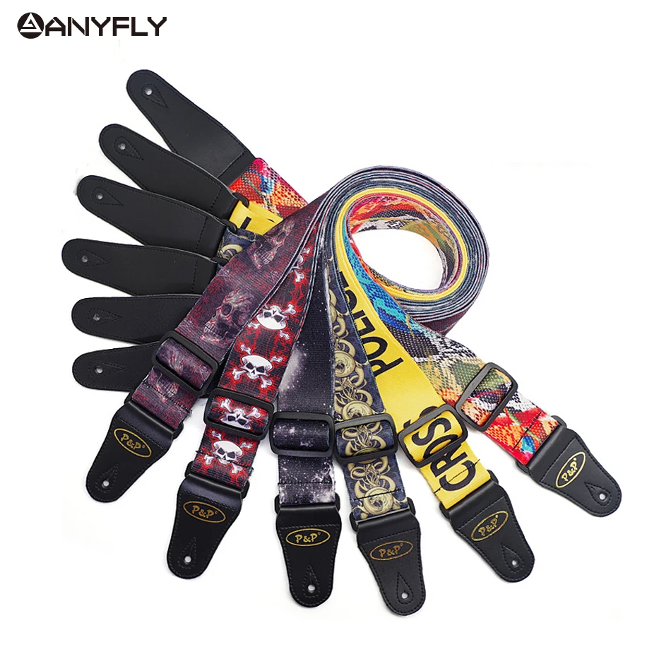 Soft Thick Cool Pattern Cotton 2' Adjustable Bass Acoustic Electric Folk Guitar Strap with Leather Ends 
Soft Thick Cool Pattern Cotton 2' Adjustable Bass Acoustic Electric Folk Guitar Strap with Leather Ends