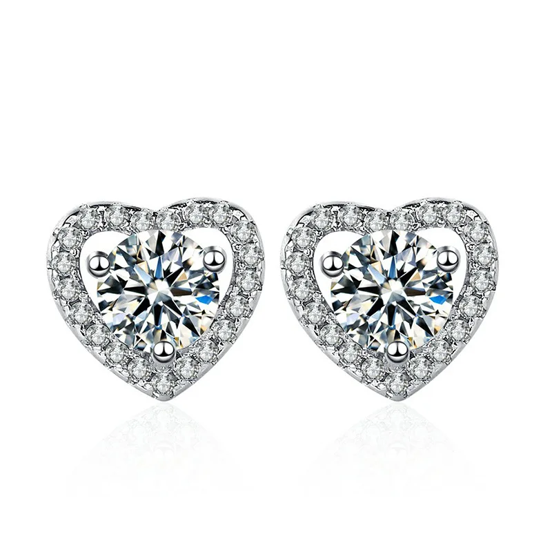 0.5CT D Color Moissanite Diamond 925 Sterling Silver Heart Stud Earrings For Women Gift Jewellery aretes de mujer
0.5CT D Color Moissanite Diamond 925 Sterling Silver Heart Stud Earrings For Women Gift Jewellery aretes de mujer