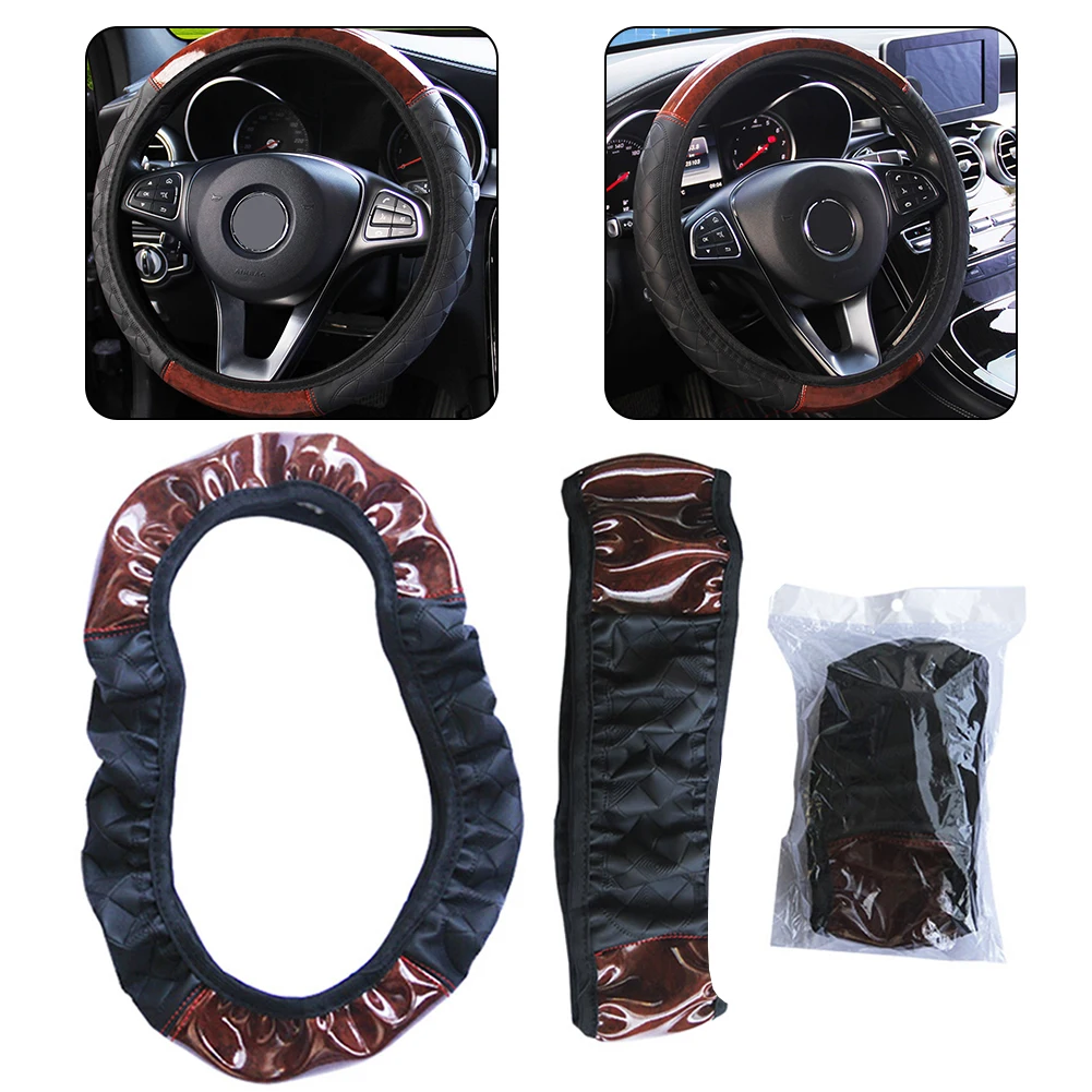 Wood Grain Faux Leather Car Steering Wheel Cover 14.5 To 15.5 Inch Diameter Anti Slip Dustproof Steering Wheel Cover Trim
Wood Grain Faux Leather Car Steering Wheel Cover 14.5 To 15.5 Inch Diameter Anti Slip Dustproof Steering Wheel Cover Trim