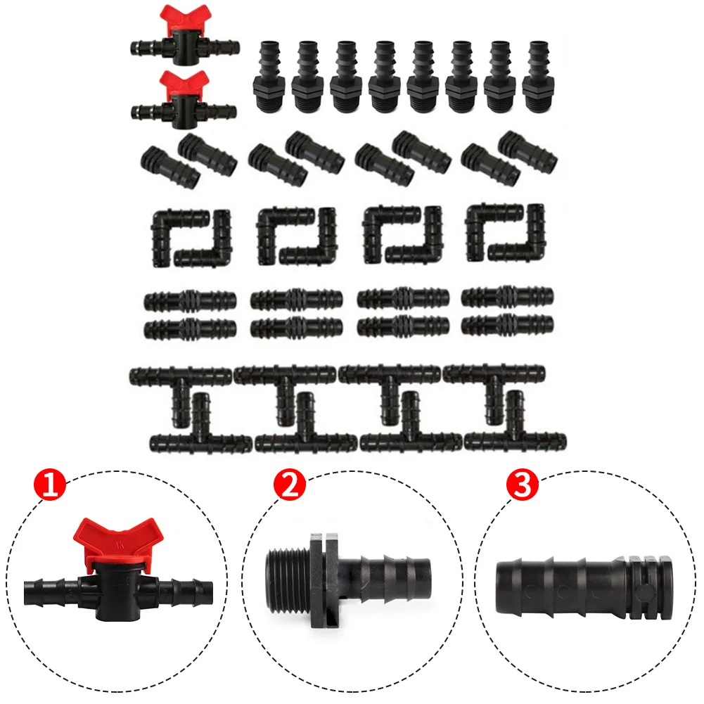 

42 шт./компл. соединители для шлангов, системы полива сада, адаптер для труб, комплект фитингов для полива, садовые инструменты