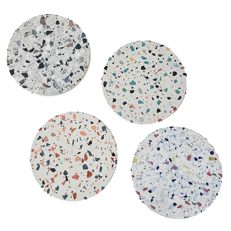 

Kitchen Table Placemats Table Mat Imitation Terrazzo Diatom Mud Cork Water Absorption Coaster Cup Pad Round Heat Insulation Pad