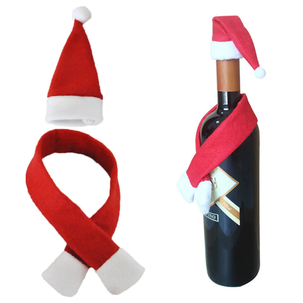 Christmas Hat Scarf Bottle Cover Creative Bottles Cover Set for Restaurant Home Dinner
Christmas Hat Scarf Bottle Cover Creative Bottles Cover Set for Restaurant Home Dinner