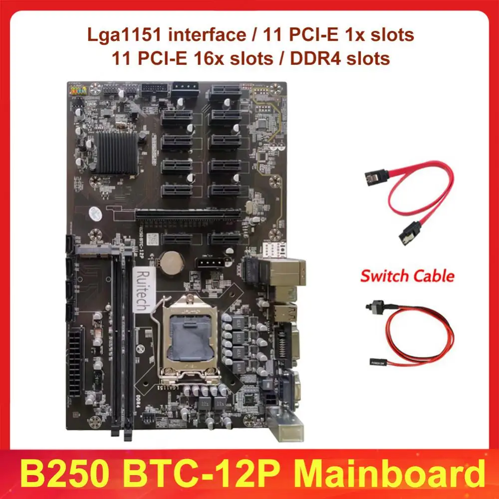 Материнская плата B250C V1.0 12P 1X, 12 видеокарт, с набором микросхем Intel B250 B250C PCH, для майнинга
Материнская плата B250C V1.0 12P 1X, 12 видеокарт, с набором микросхем Intel B250 B250C PCH, для майнинга
