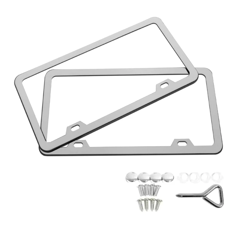 License Plate Frames 2 Pack Obstruction-Free Holder Rustproof Stainless Steel Front Mounting Universal Car Accessory
License Plate Frames 2 Pack Obstruction-Free Holder Rustproof Stainless Steel Front Mounting Universal Car Accessory