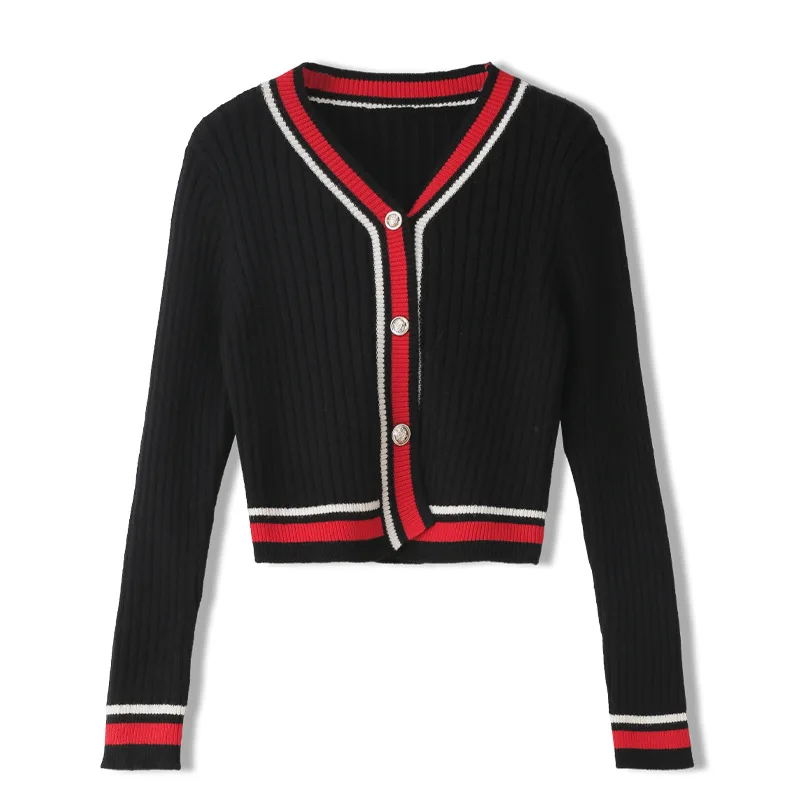 2022 Spring Autumn Design Knit Cardigan Women Slim Sexy V-Neck Long-Sleeved Fashion Elegant Single Breasted Striped Sweaters
2022 Spring Autumn Design Knit Cardigan Women Slim Sexy V-Neck Long-Sleeved Fashion Elegant Single Breasted Striped Sweaters