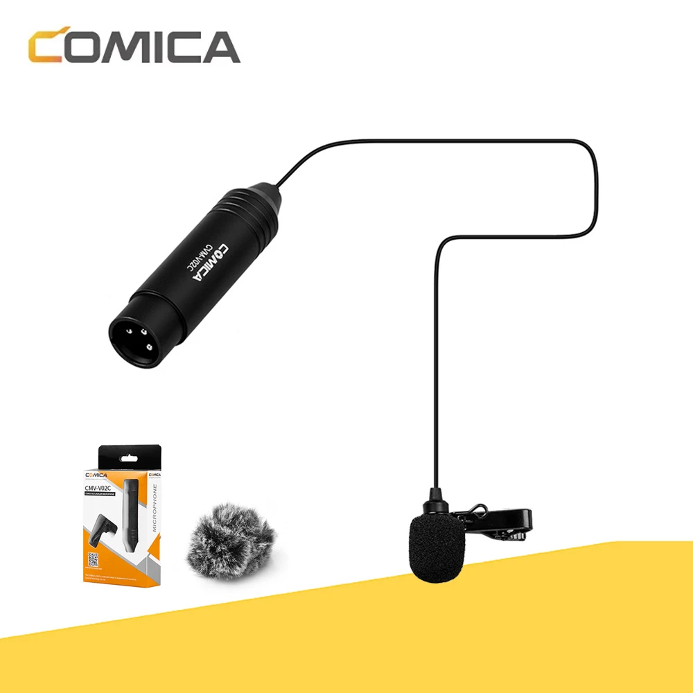 

Comica CVM-V02C Cardioid XLR Lavalier Microphone Portable Wired Mic For Recorder Camcorder Video Vlog Recording Interview