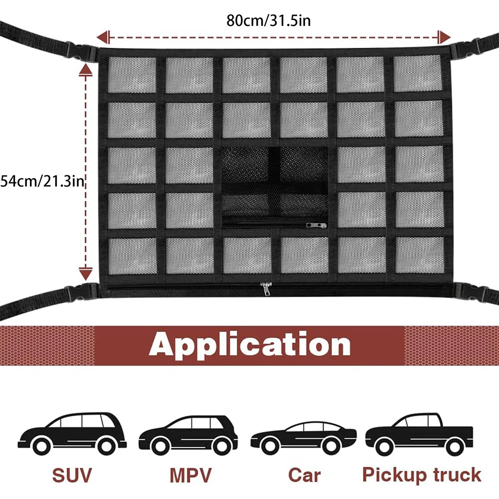 1pc Universal Car Luggage Storage Net Black Nylon + Rubber Car Roof Storage Net Universal With Cross Strap Space-saving
1pc Universal Car Luggage Storage Net Black Nylon + Rubber Car Roof Storage Net Universal With Cross Strap Space-saving