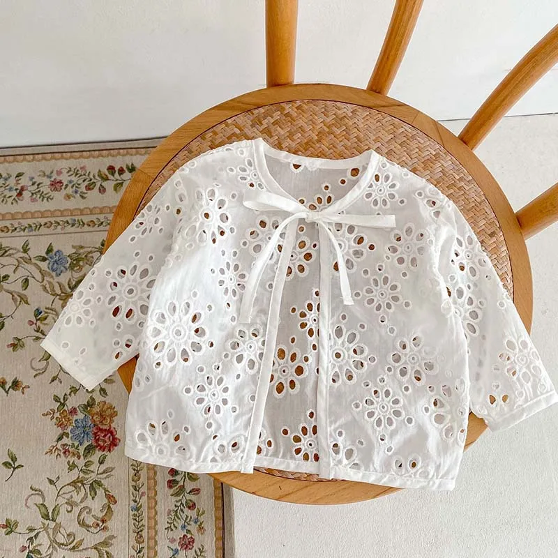 Summer Baby Girl Coat Sun Protective White Kids Cardigan Jackets for Girls Lace Outerwear for Beach Toddler Infant Clothing
Summer Baby Girl Coat Sun Protective White Kids Cardigan Jackets for Girls Lace Outerwear for Beach Toddler Infant Clothing