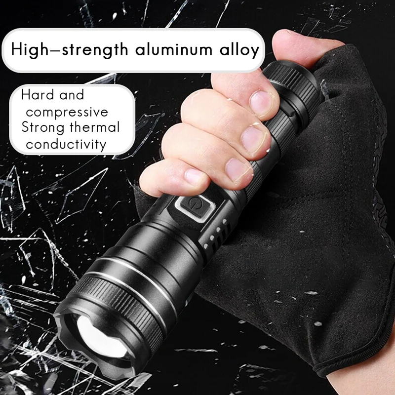 Type-C Rechargeable P50/70/90 Glare Zoom Flashlight LED Outdoor Portable Flashlight With Pen Holder
Type-C Rechargeable P50/70/90 Glare Zoom Flashlight LED Outdoor Portable Flashlight With Pen Holder