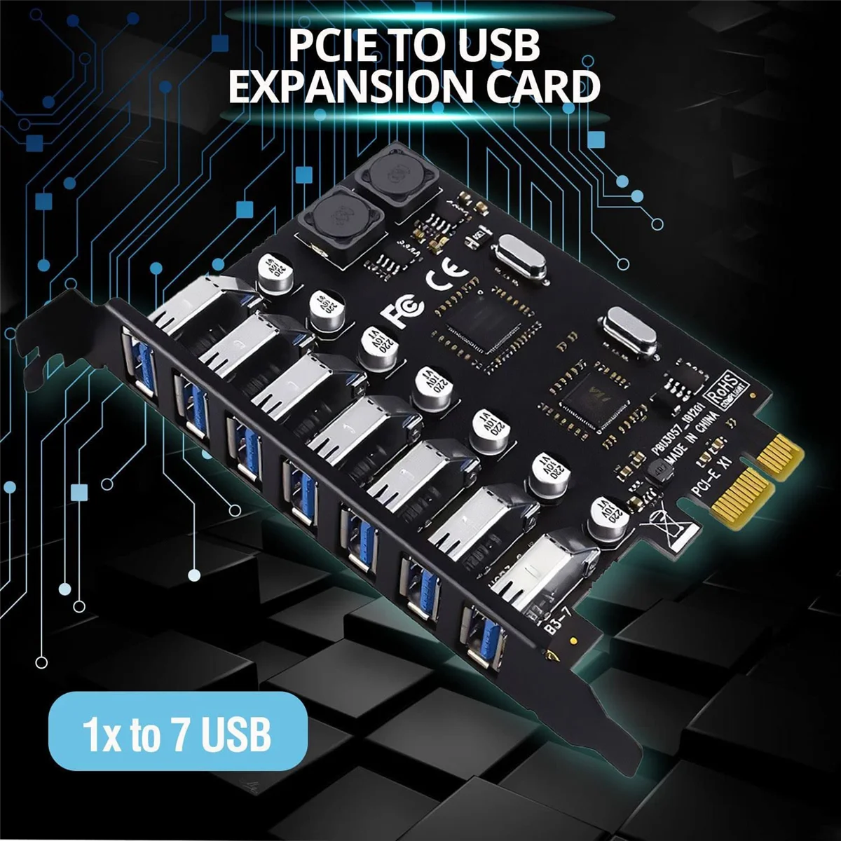 7-портовая карта расширения USB 3,0 PCI Express, карта расширения PCIe для ПК, Linux / WindowsXP/ 7/ 8/8,1/10
7-портовая карта расширения USB 3,0 PCI Express, карта расширения PCIe для ПК, Linux / WindowsXP/ 7/ 8/8,1/10