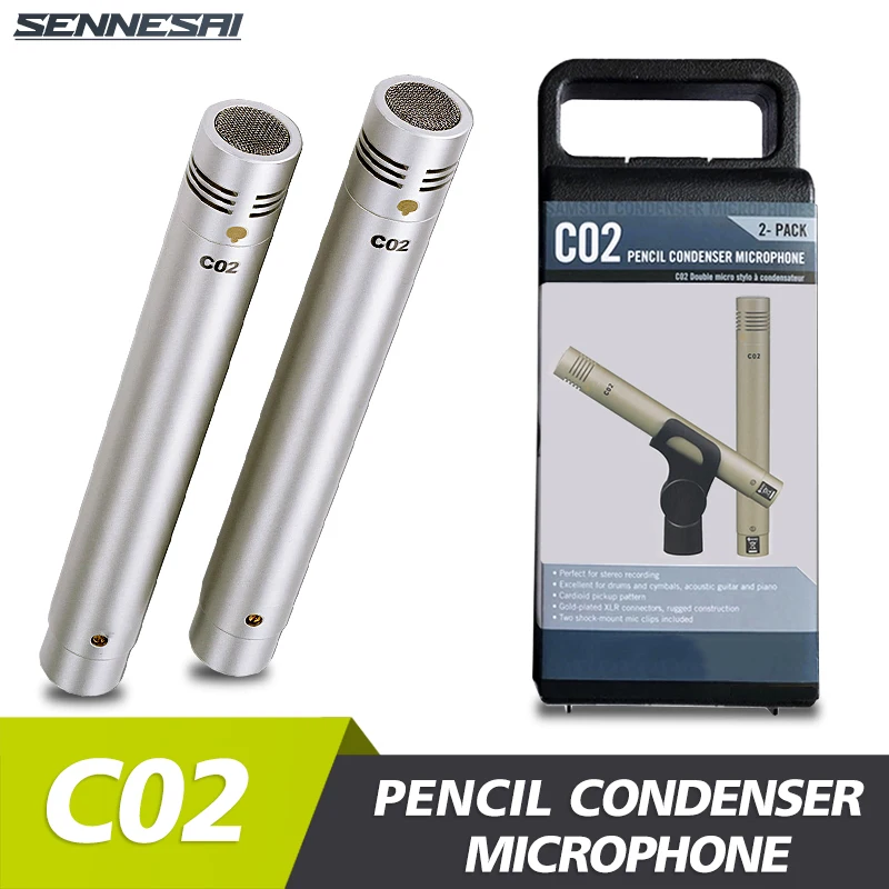 C02 One Pair Condenser small-diaphragm Suspension pencil Shockproof Clip Microphone Piano Mic Pencil Type Record SAMSON
C02 One Pair Condenser small-diaphragm Suspension pencil Shockproof Clip Microphone Piano Mic Pencil Type Record SAMSON