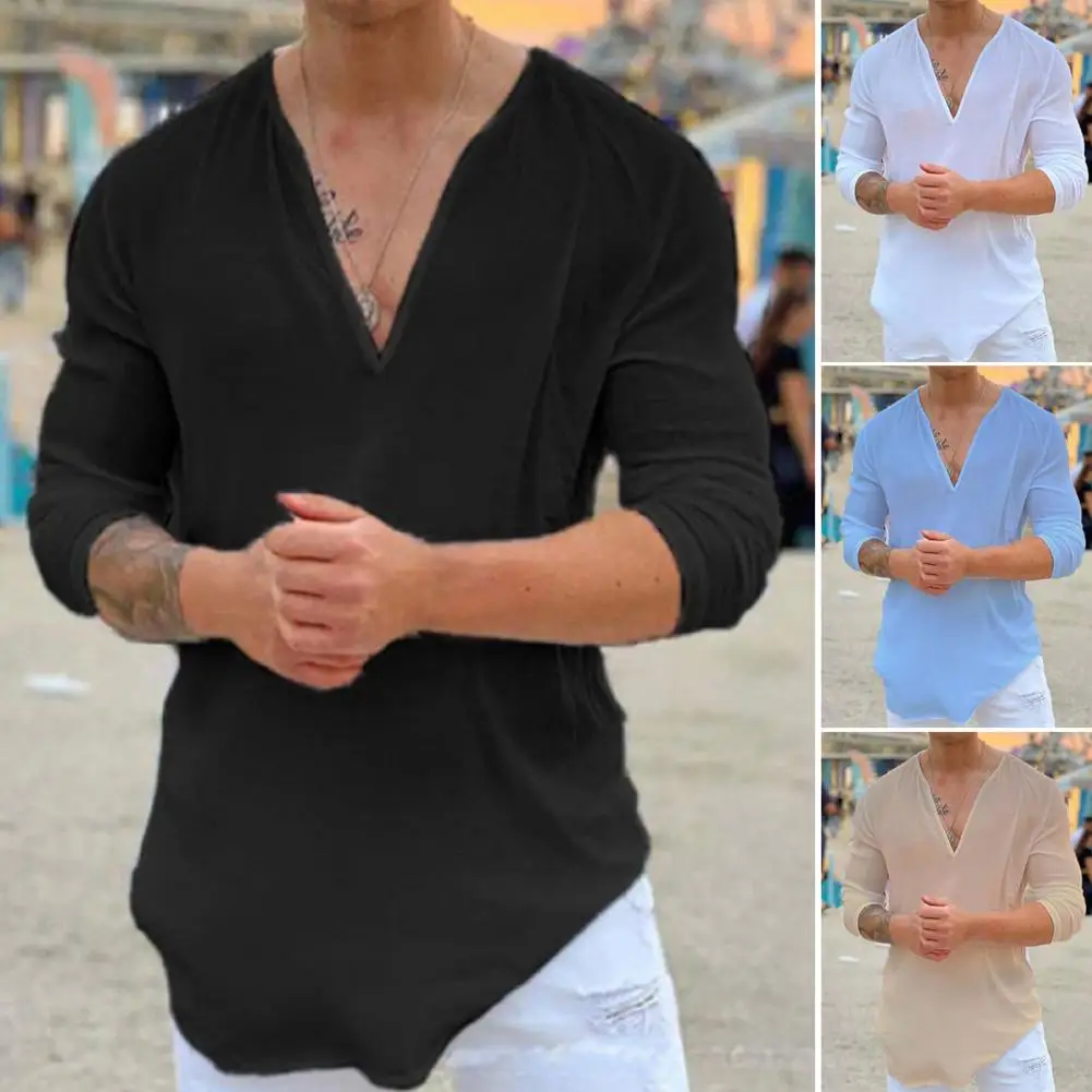 Wear-resistant Nice-looking Beach Party Home Office Men Shirt Polyester Men T-Shirt Solid Color for Taking Photos
Wear-resistant Nice-looking Beach Party Home Office Men Shirt Polyester Men T-Shirt Solid Color for Taking Photos
