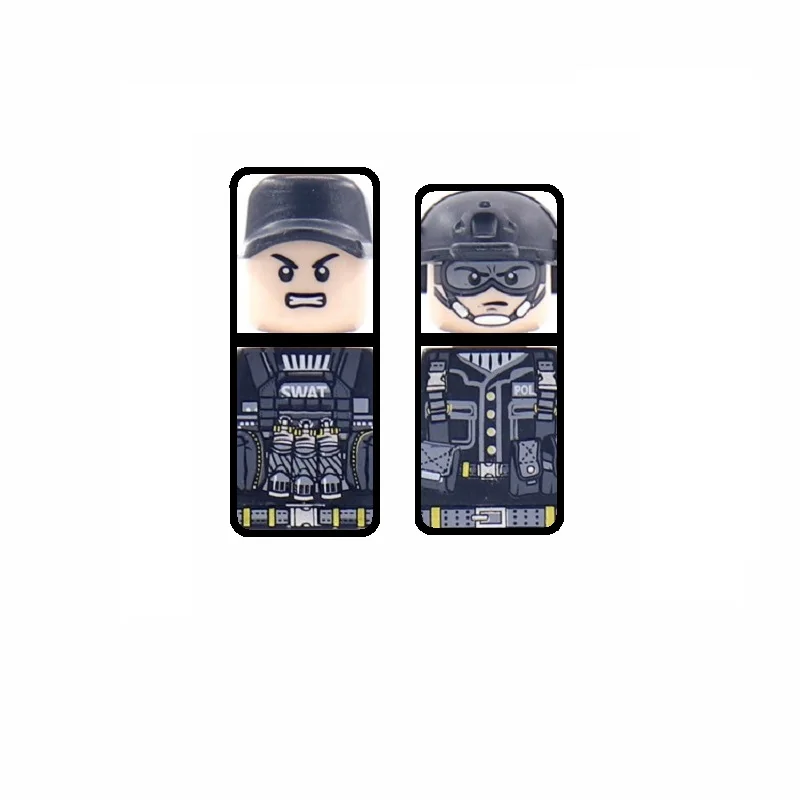 Modern Military 2pcs Specia Force Soldiers Police SWAT MOC Minifigs SWAT Playmobil Mini Action Figures Building Block Brick Toys
Modern Military 2pcs Specia Force Soldiers Police SWAT MOC Minifigs SWAT Playmobil Mini Action Figures Building Block Brick Toys