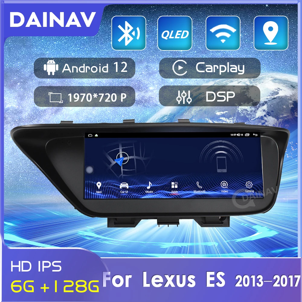 

Автомобильный радиоприемник 10,25 дюймов Android 12 для Lexus ES240 ES250 ES350 ES300h 2013-2017, мультимедийный плеер с GPS-навигацией, головное устройство для Carplay