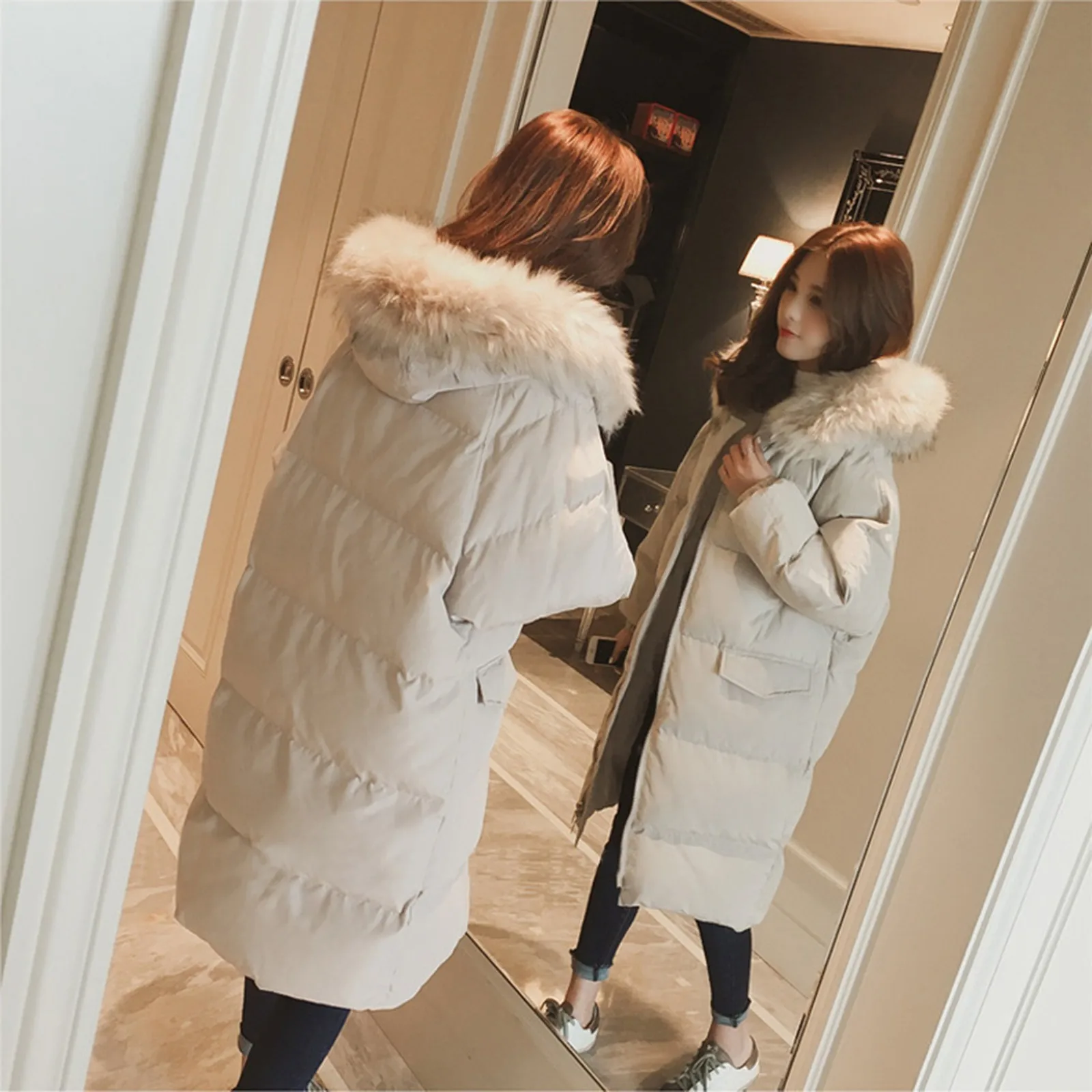 Autumn Winter New Women Cotton-padded Long Jacket Lady Loose Zipper Warm Thick Hooded Coat Female Casual Solid Outerwear
Autumn Winter New Women Cotton-padded Long Jacket Lady Loose Zipper Warm Thick Hooded Coat Female Casual Solid Outerwear