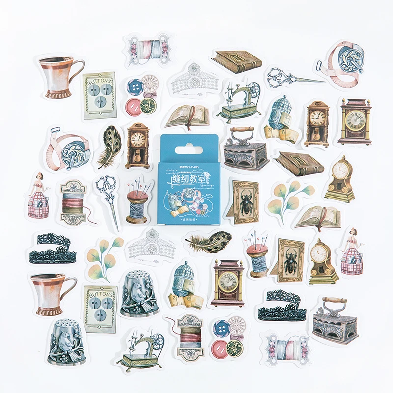 46Pieces Box Stickers Sewing Classroom Retro Art Objects hand account DIY Hand Account Diary Material Sealing Sticker 4CM
46Pieces Box Stickers Sewing Classroom Retro Art Objects hand account DIY Hand Account Diary Material Sealing Sticker 4CM