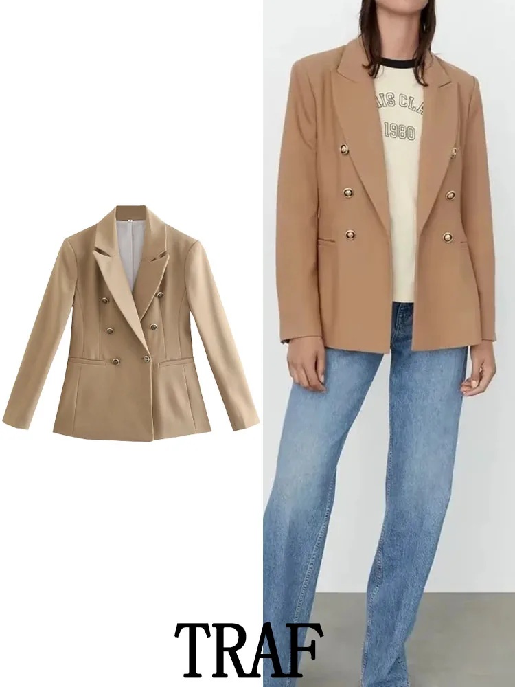 TRAF ZA&ree 2022 Commute Blazer Coat Women Long Sleeve Double Breasted Button Jackets Spring Autumn Office Causal Coats
TRAF ZA&ree 2022 Commute Blazer Coat Women Long Sleeve Double Breasted Button Jackets Spring Autumn Office Causal Coats