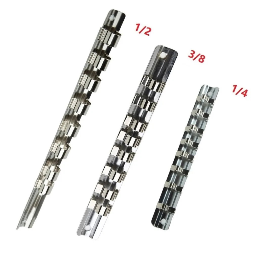 Socket Rack Holder 1/4 3/8 1/2 Inch With 8 Clips On Rail Tool Organizer Storage Socket Storage Rack For Home Industrial Garage
Socket Rack Holder 1/4 3/8 1/2 Inch With 8 Clips On Rail Tool Organizer Storage Socket Storage Rack For Home Industrial Garage