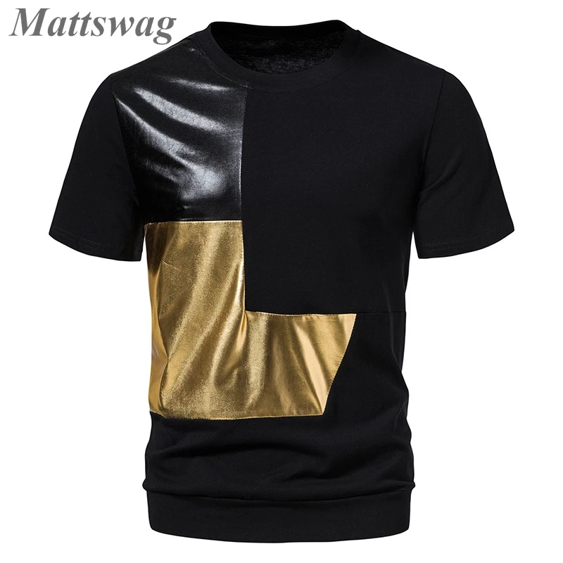 Metallic Black Gold Patchwork Dark Series T Shirt For Men 2023 Fashion Performance Men's Clothing Daily Nightclub Stage Top Male 
Metallic Black Gold Patchwork Dark Series T Shirt For Men 2023 Fashion Performance Men's Clothing Daily Nightclub Stage Top Male