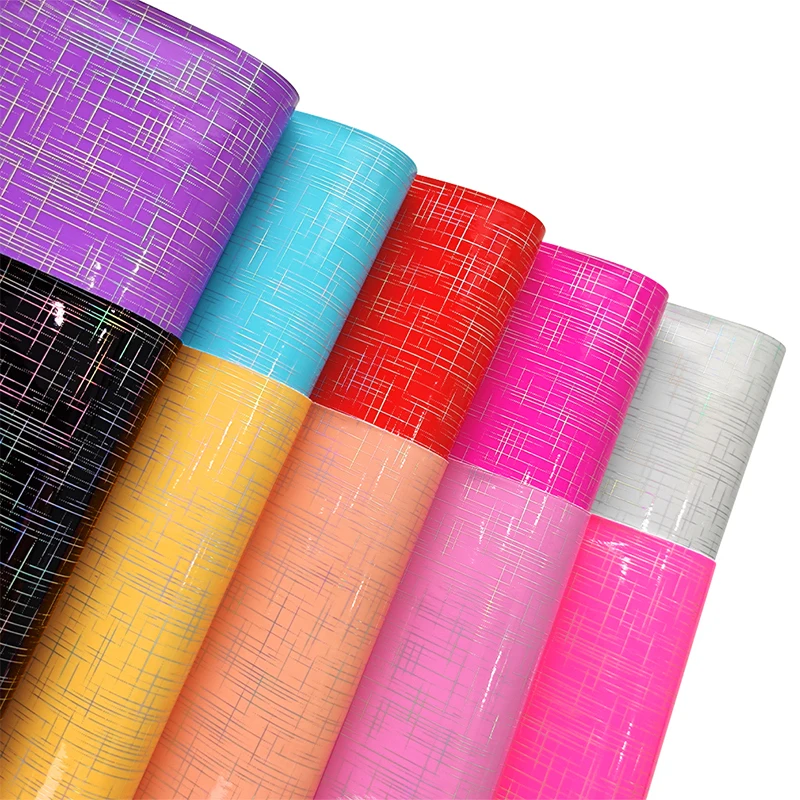 Iridescent Holographic Rays Grid Faux Eco Leather Fabric For Upholstery DIY Notebook Covers/Backpack/Shoe Sewing Accessorie
Iridescent Holographic Rays Grid Faux Eco Leather Fabric For Upholstery DIY Notebook Covers/Backpack/Shoe Sewing Accessorie