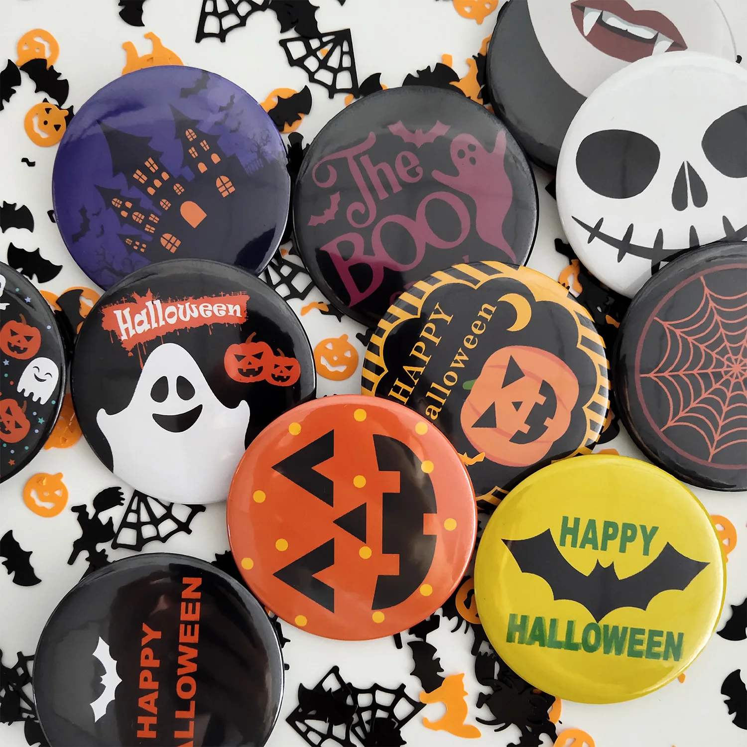 

New Halloween Party Decoration Pumpkin Bat BOO Vampire Badge Ghost Festival Gifts For Kids Trick Or Treat Happy Halloween 2023