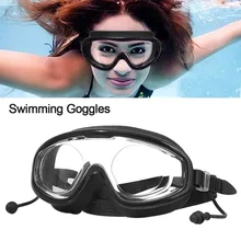 Outdoor Swim Goggles Anti-Fog Wide View Scuba Diving Swimming Glasses with Earplugs for Adult Youth