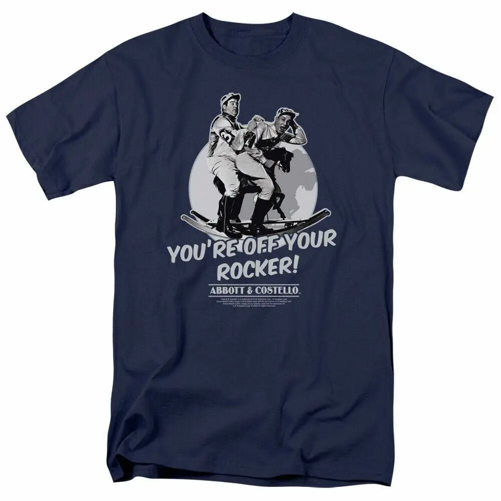 Abbott and Costello Off Your Rocker Футболка мужская Лицензия ТВ комедия тёмно-синяя