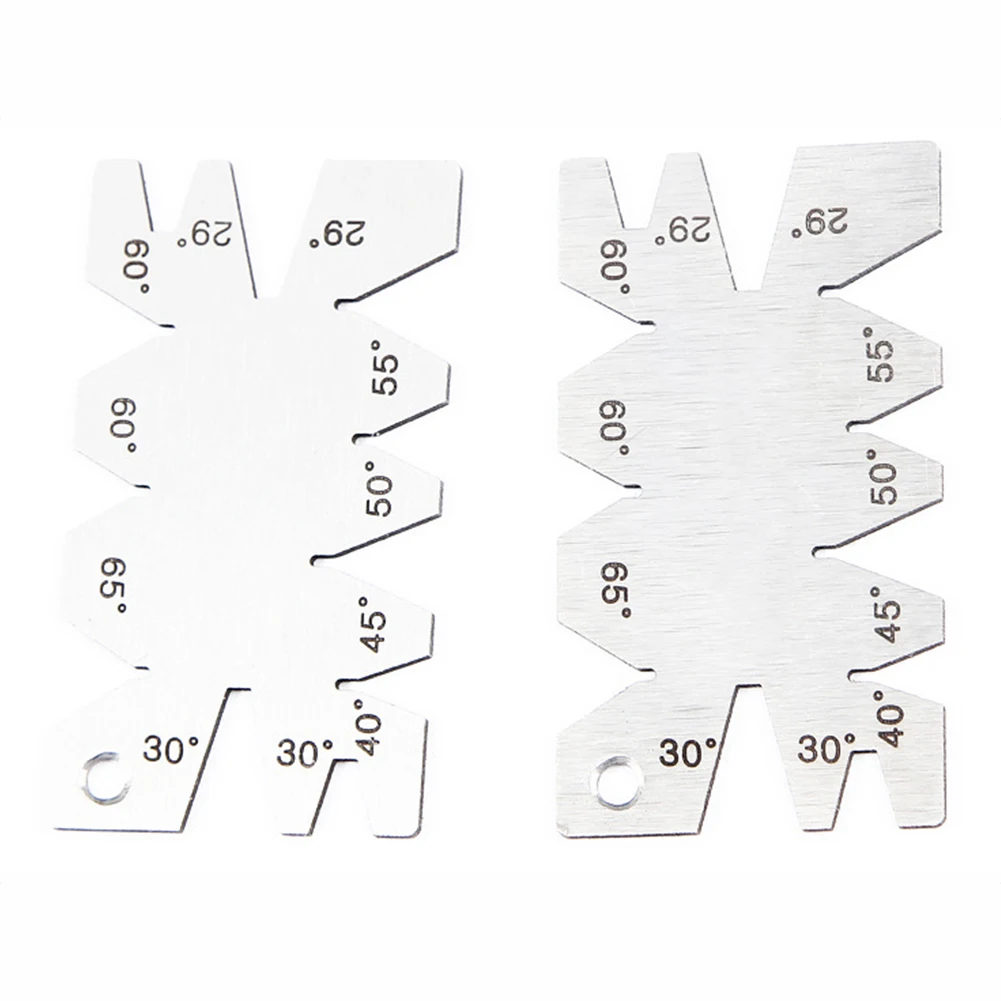 Stainless Iron Angle Gauge 49*27*1.2mm Thread Cutting Gauge Tool Setting Template Angle Template Gauge Eight Angle Measuring
Stainless Iron Angle Gauge 49*27*1.2mm Thread Cutting Gauge Tool Setting Template Angle Template Gauge Eight Angle Measuring