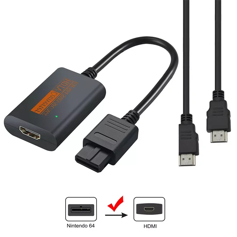N64 to HDMI Converter Adapter,HDMI Cable for Nintend 64 & Super SNES and NGC,Plug and Play,Digital Cable,Restore Game Screen
N64 to HDMI Converter Adapter,HDMI Cable for Nintend 64 & Super SNES and NGC,Plug and Play,Digital Cable,Restore Game Screen