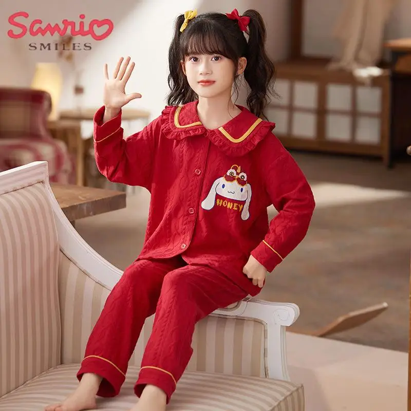 Sanrio Kids Cotton Hello Kitty Pajama Set Cinnamoroll Cartoon Parent-Child Homewear Suit Cute Loose Nightwear Ainime Girl Gift
Sanrio Kids Cotton Hello Kitty Pajama Set Cinnamoroll Cartoon Parent-Child Homewear Suit Cute Loose Nightwear Ainime Girl Gift