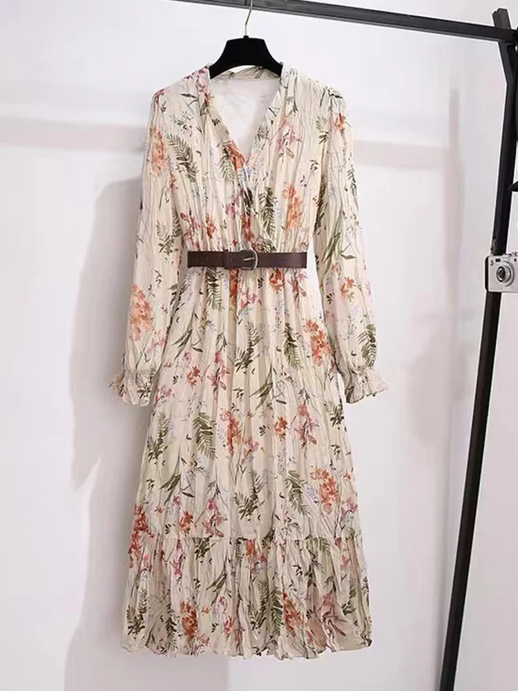 Шифоновое Цветочное платье с V-образным вырезом, Новинка весна-осень 2022, женское облегающее свободное Повседневное платье средней длины с д...
Шифоновое Цветочное платье с V-образным вырезом, Новинка весна-осень 2022, женское облегающее свободное Повседневное платье средней длины с д...