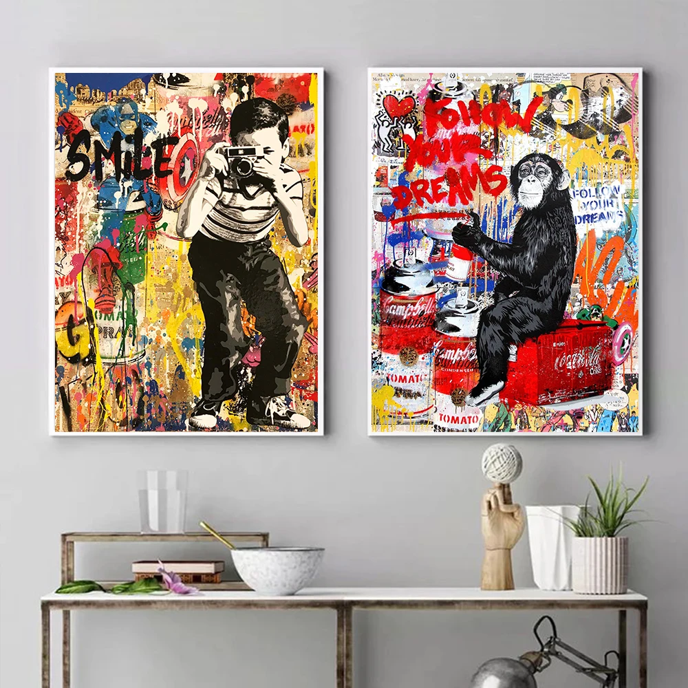 Banksy Graffiti Art Canvas Painting Decoration Abstract Animals and Figures Posters and Prints Street Wall Art Pictures Home Dec
Banksy Graffiti Art Canvas Painting Decoration Abstract Animals and Figures Posters and Prints Street Wall Art Pictures Home Dec