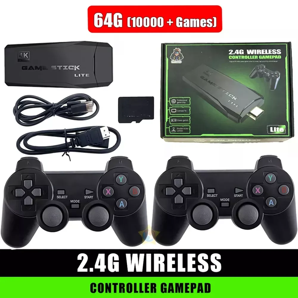 Video Game Console 2.4G Double Wireless Controller Game Stick 4K 10000 Games 64 32GB Retro Games for PS1/GBA Boy Christmas Gift
Video Game Console 2.4G Double Wireless Controller Game Stick 4K 10000 Games 64 32GB Retro Games for PS1/GBA Boy Christmas Gift