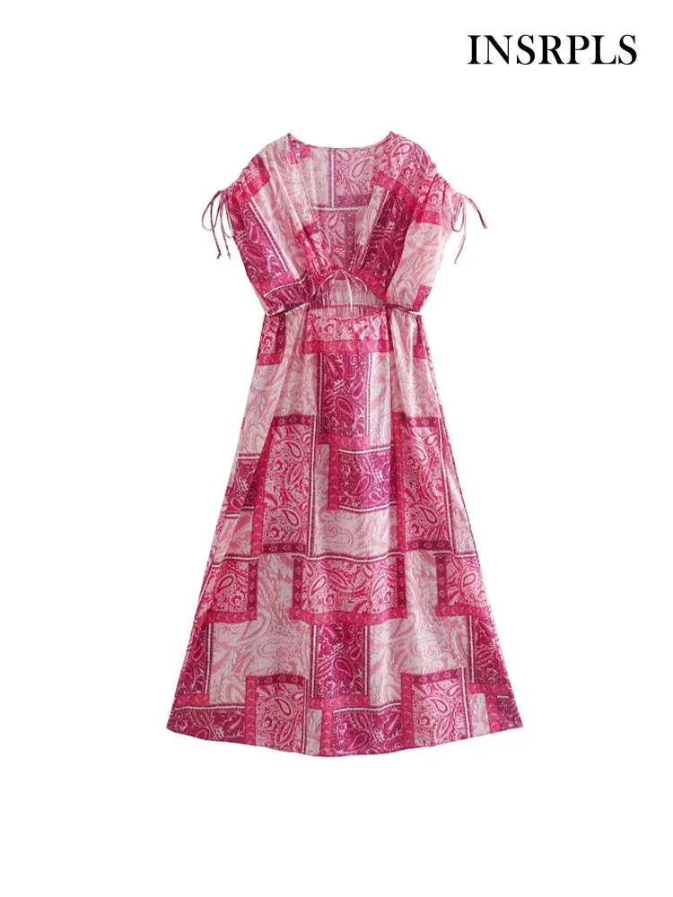 INSRPLS Women Fashion With Tied Hollow Out Printed Midi Dress Vintage V Neck Sleeveless Female Dresses Vestidos Mujer
INSRPLS Women Fashion With Tied Hollow Out Printed Midi Dress Vintage V Neck Sleeveless Female Dresses Vestidos Mujer