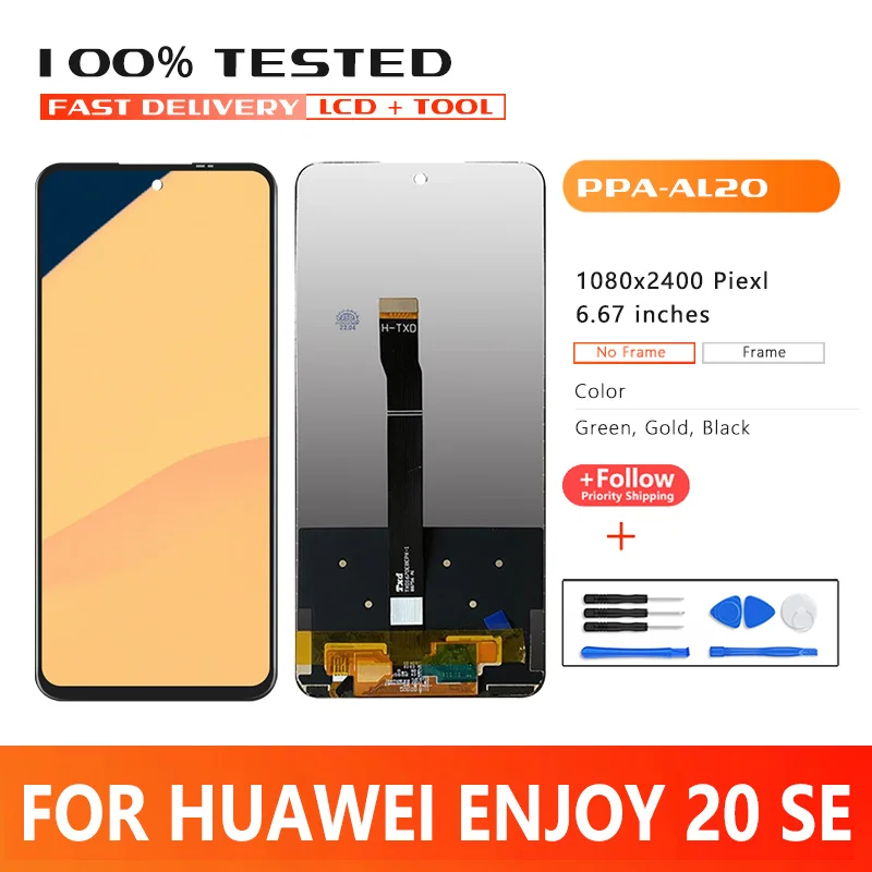 Высококачественный ЖК-дисплей 6,67 дюйма для Huawei Enjoy 20 SE, ЖК-дисплей с сенсорным экраном в сборе, замена для 20SE PPA-AL20 LCD
Высококачественный ЖК-дисплей 6,67 дюйма для Huawei Enjoy 20 SE, ЖК-дисплей с сенсорным экраном в сборе, замена для 20SE PPA-AL20 LCD