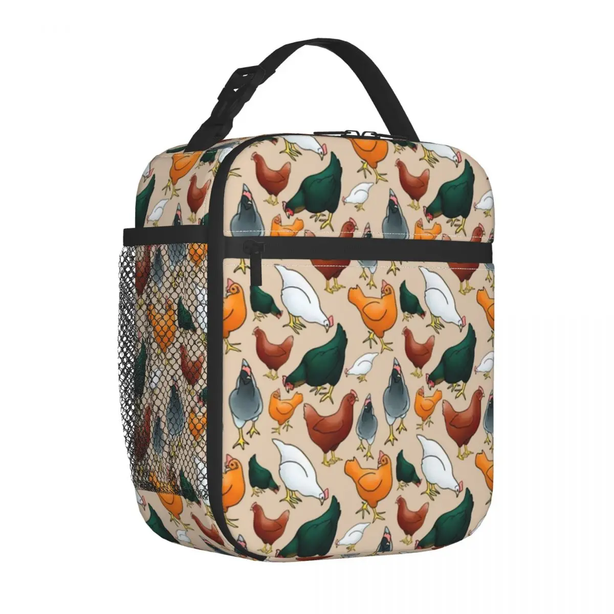 Colorful Chicken Lunch Bag with Handle Farming Roosters And Hens Reusable Mesh Pocket Cooler Bag Carry Car Food Thermal Bag
Colorful Chicken Lunch Bag with Handle Farming Roosters And Hens Reusable Mesh Pocket Cooler Bag Carry Car Food Thermal Bag