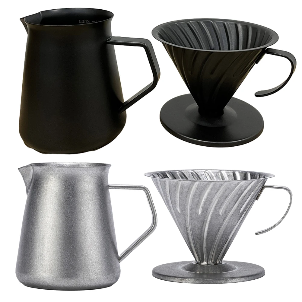 Stainless Steel 600ML Pour Over Dripper Home Filter Coffee Maker Pot Set Silver Drip Coffee Dripper Accessory
Stainless Steel 600ML Pour Over Dripper Home Filter Coffee Maker Pot Set Silver Drip Coffee Dripper Accessory