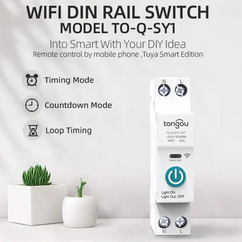 2/3/5PCS 10-63a Smart Circuit Breaker Wifi Din Rail Wireless Switch Remote Monitoring Remote Control Switch Tuya Smart Diy
2/3/5PCS 10-63a Smart Circuit Breaker Wifi Din Rail Wireless Switch Remote Monitoring Remote Control Switch Tuya Smart Diy
