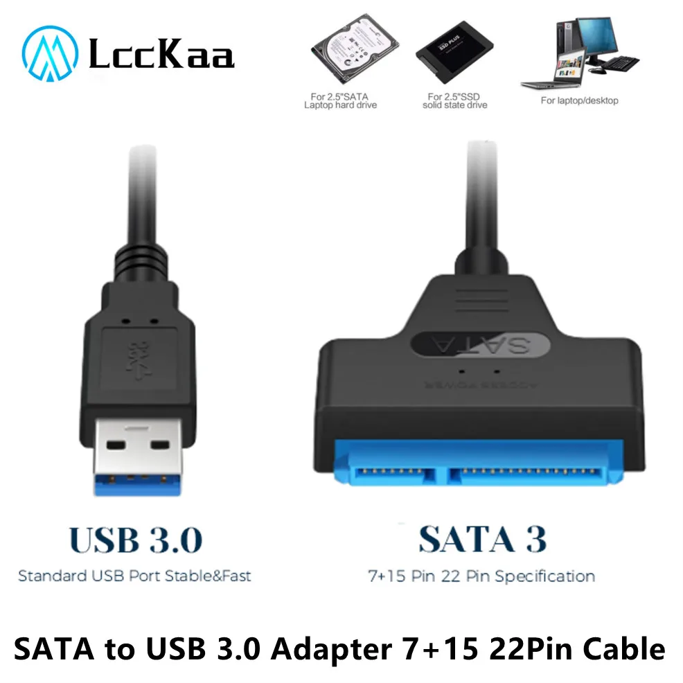 LccKaa SATA to USB 3.0 Adapter USB 3.0 to SATA Cable 6Gbps High Speed Data Transmission For 2.5 Inch HDD Hard Drive SATA Adapter
LccKaa SATA to USB 3.0 Adapter USB 3.0 to SATA Cable 6Gbps High Speed Data Transmission For 2.5 Inch HDD Hard Drive SATA Adapter