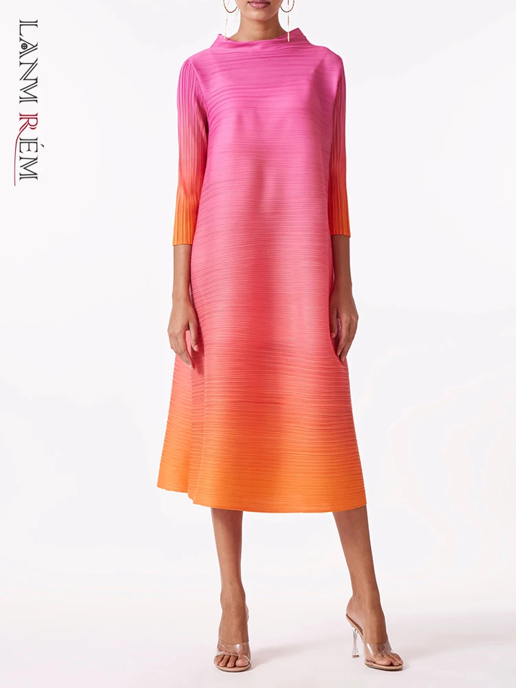 LANMREM Fashion Pleated Dress Gradient Color Women Turtleneck Long Sleeves Pink Orange Dresses Female Clothing 2023 New 2YA773b
LANMREM Fashion Pleated Dress Gradient Color Women Turtleneck Long Sleeves Pink Orange Dresses Female Clothing 2023 New 2YA773b