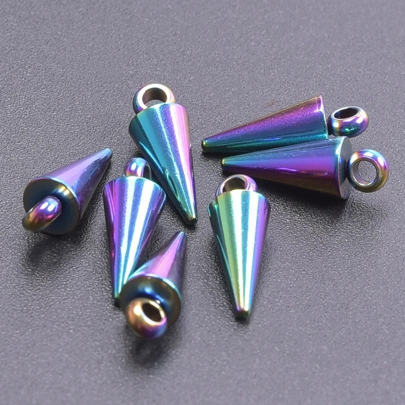 Goth Cone Pendant Charms For Earrings Making Supplies Rainbow Punk Hip Hop Jewelry Pendant DIY Women/Men Accessories Kpop Style 
Goth Cone Pendant Charms For Earrings Making Supplies Rainbow Punk Hip Hop Jewelry Pendant DIY Women/Men Accessories Kpop Style