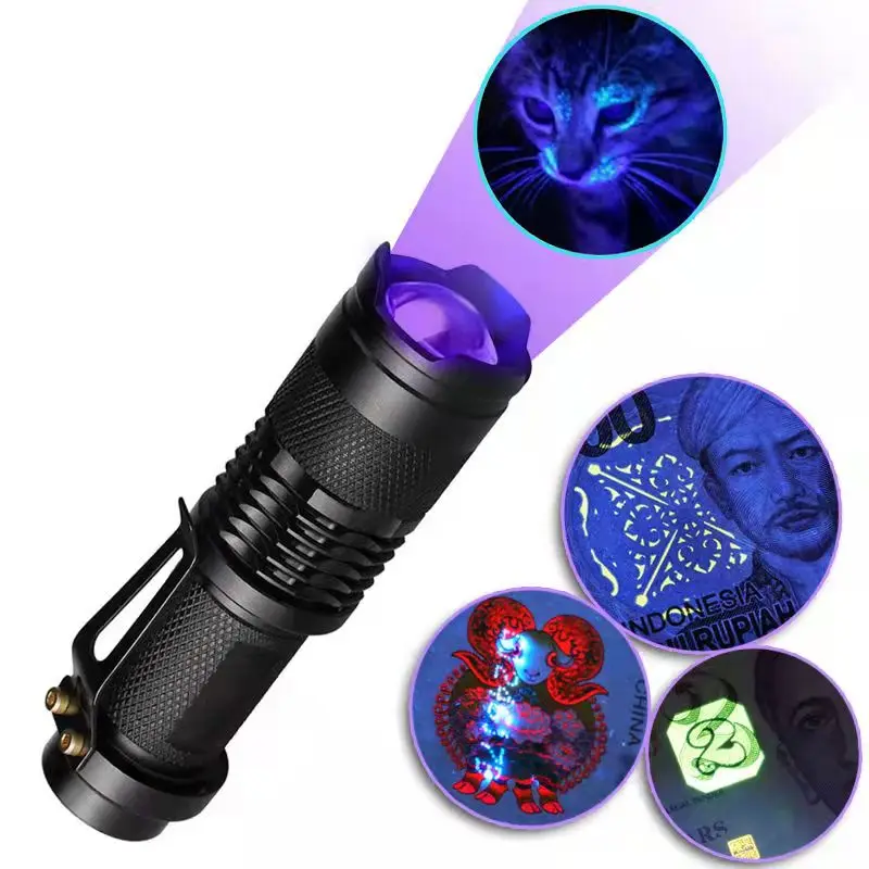 Purple Light 365/395 Nm UV Flashlight Handheld Portable Ultraviolet Detector Fluorescent Agent Detection Purple Lamp Flashlight
Purple Light 365/395 Nm UV Flashlight Handheld Portable Ultraviolet Detector Fluorescent Agent Detection Purple Lamp Flashlight