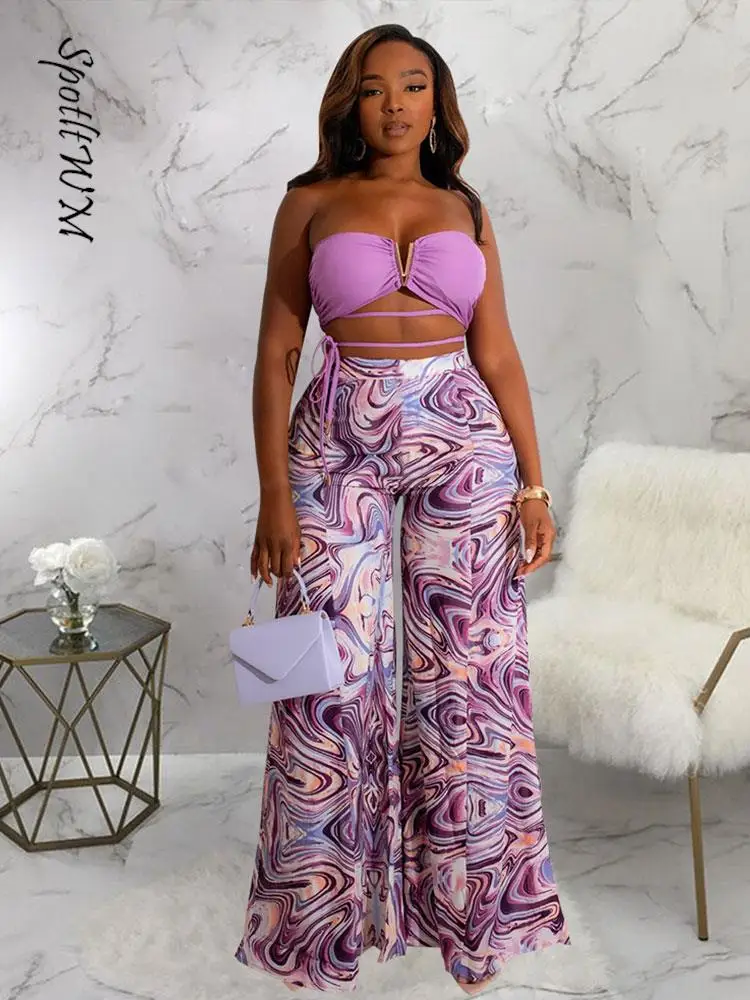 2023 Summer Women Chic Off Shoulder Loose Printing Pants Suit Sexy Sleeveless Backless 2 Piece Set Fashion High Streetwear Suit
2023 Summer Women Chic Off Shoulder Loose Printing Pants Suit Sexy Sleeveless Backless 2 Piece Set Fashion High Streetwear Suit