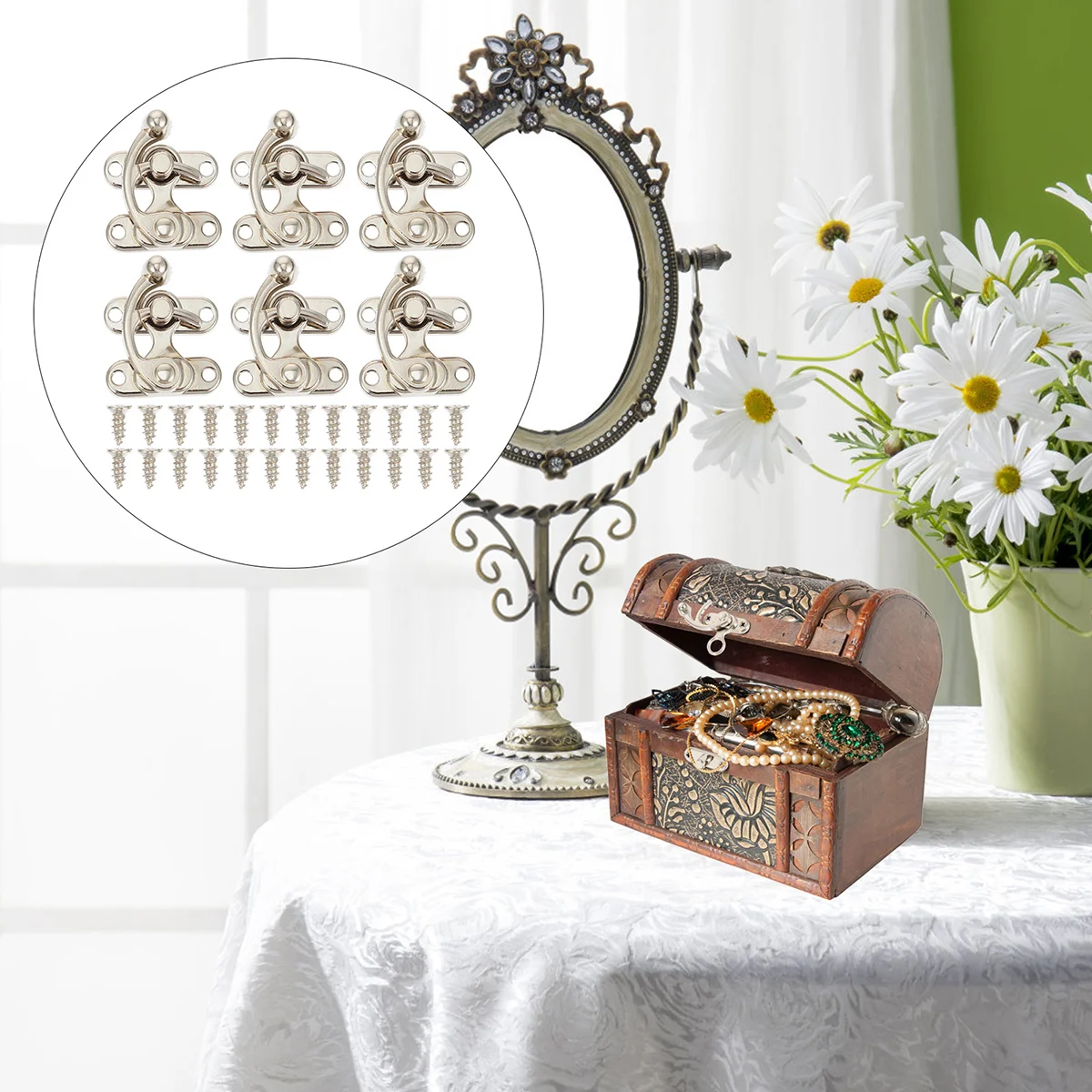 Box Hasp Lock Wooden Jewelry Catch Vintage Clip Table Toggle Alloy Drawer Cabinet Screws Clamp Retro Withcase Closure Leaf
Box Hasp Lock Wooden Jewelry Catch Vintage Clip Table Toggle Alloy Drawer Cabinet Screws Clamp Retro Withcase Closure Leaf