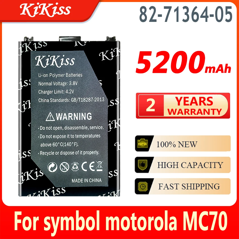 

5200mAh KiKiss 82-71364-05 827136405 Battery For symbol motorola MC70 MC75 MC7090 MC7094 MC75A0 Mobile Phone Batteries