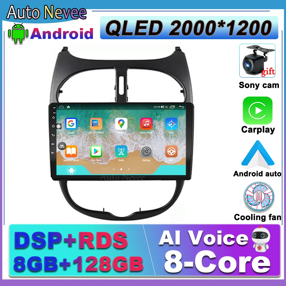 Carplay 8 + 128 Android 12 для Peugeot 206 1998-2012 автомобильное радио мультимедийный видеоплеер Навигация стерео GPS Android Авто 360 cam
Carplay 8 + 128 Android 12 для Peugeot 206 1998-2012 автомобильное радио мультимедийный видеоплеер Навигация стерео GPS Android Авто 360 cam